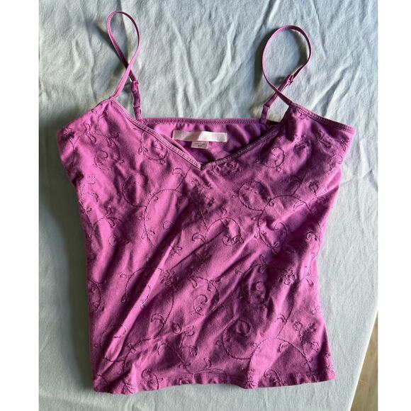 Victoria's Secret Tops - Vintage Victoria’s Secret Pinky Embroidered Cropped Tank Top XS